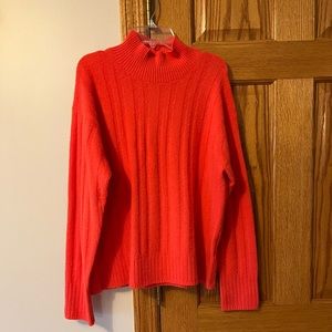 J. Crew coral / red crew neck sweater, small